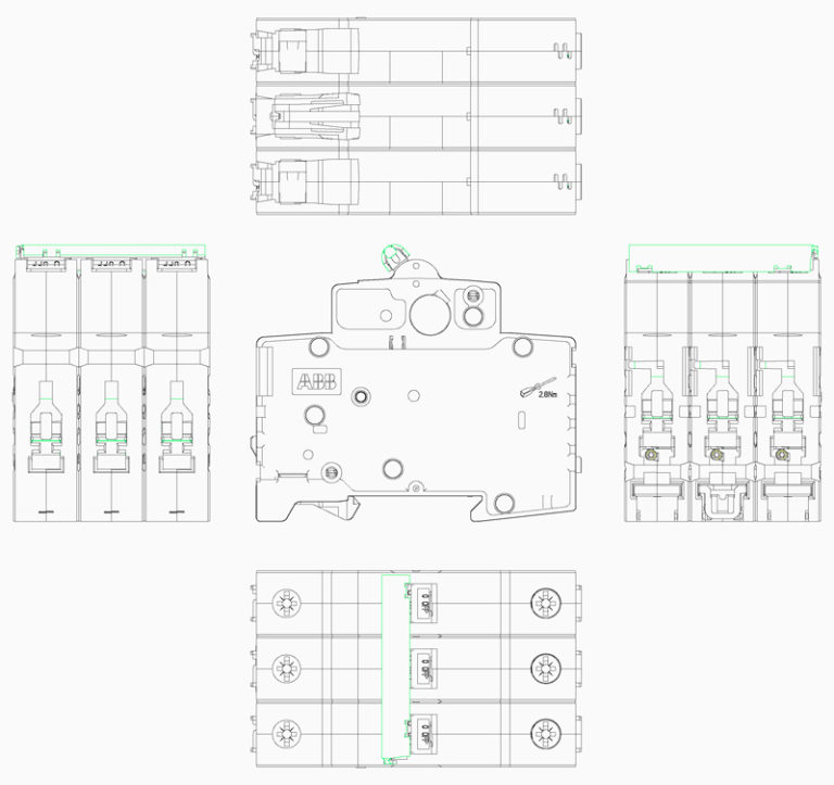 Abb чертежи автоматов dwg