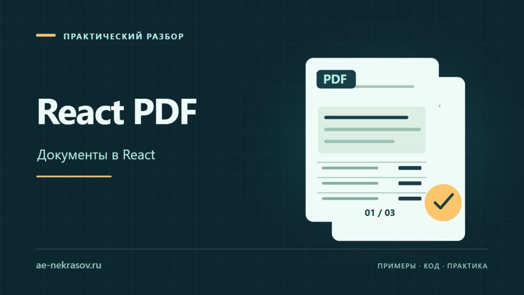 React PDF — документы, таблицы и отчёты в React. Собственная иллюстрация.
